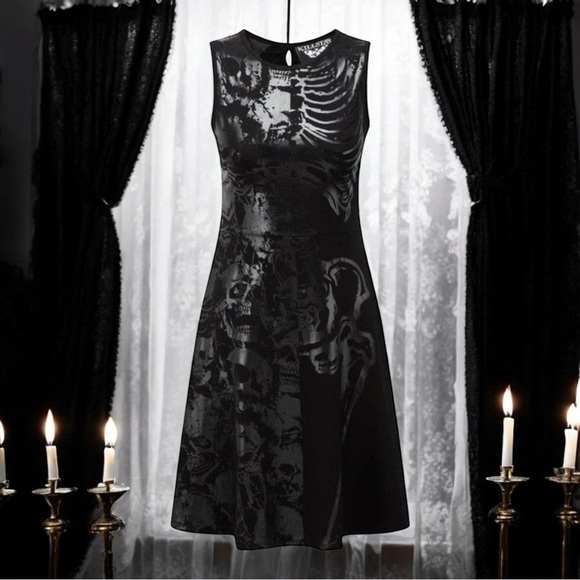 Killstar | Chaos Bone Crush | Skeleton Dress | Goth Punk Metal | XS - Picture 1 of 7
